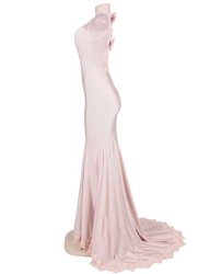 Apricot Transparent Gauze Evening Dress