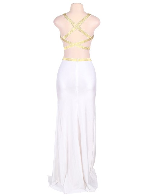 White Separate Golden Edge Dress