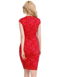 Slim Elegant Lace Half Sleeve Fashion Dress